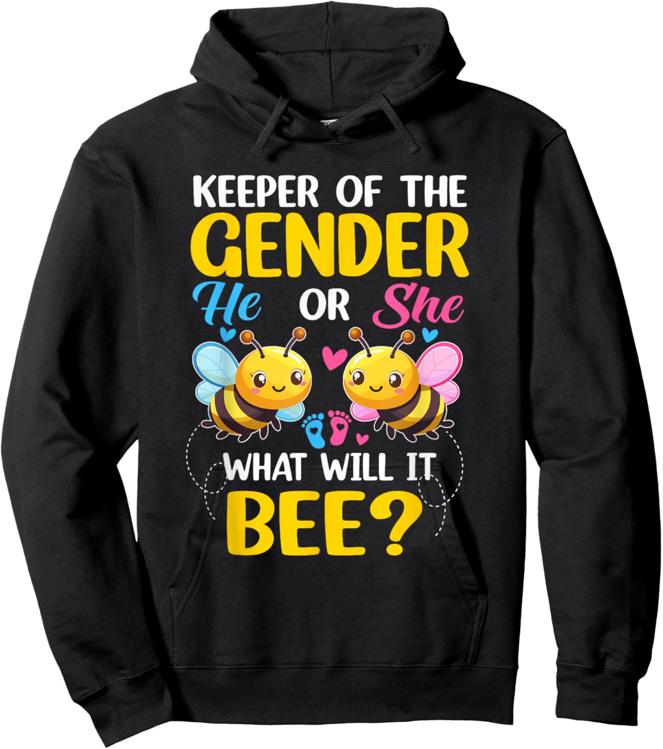 Keeper of Gender Reveal What Will It Bee Gender Reveal Hoodie - Hoodie | Black
