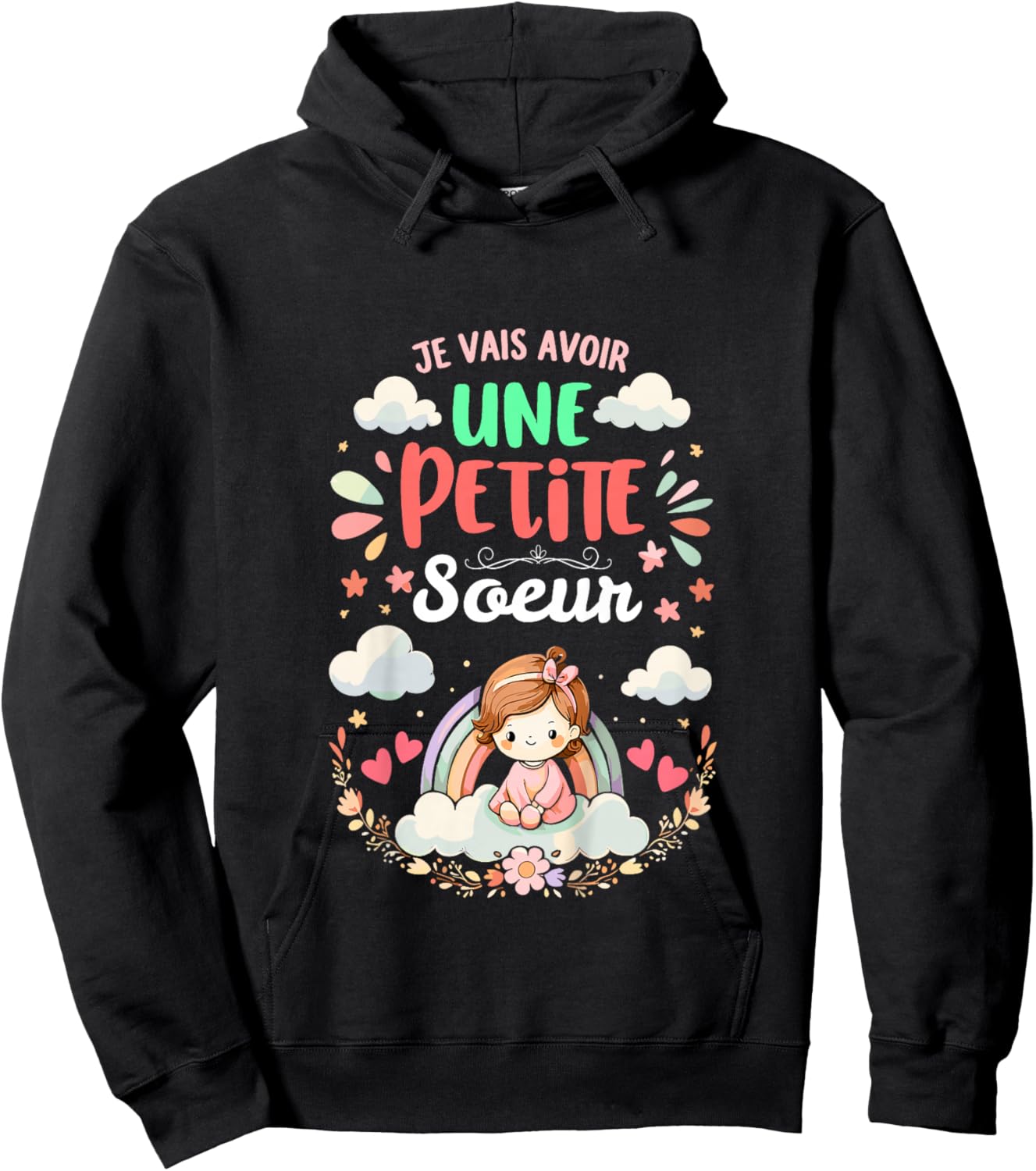 Enfant Annonce Grossesse - Bientôt Je Vais Avoir Une Petit Soeur Hoodie - Hoodie | Black