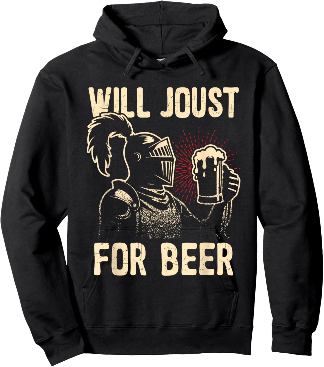 Renaissance Festival Will Joust For Beer Medieval Ren Faire Hoodie - Hoodie | Black