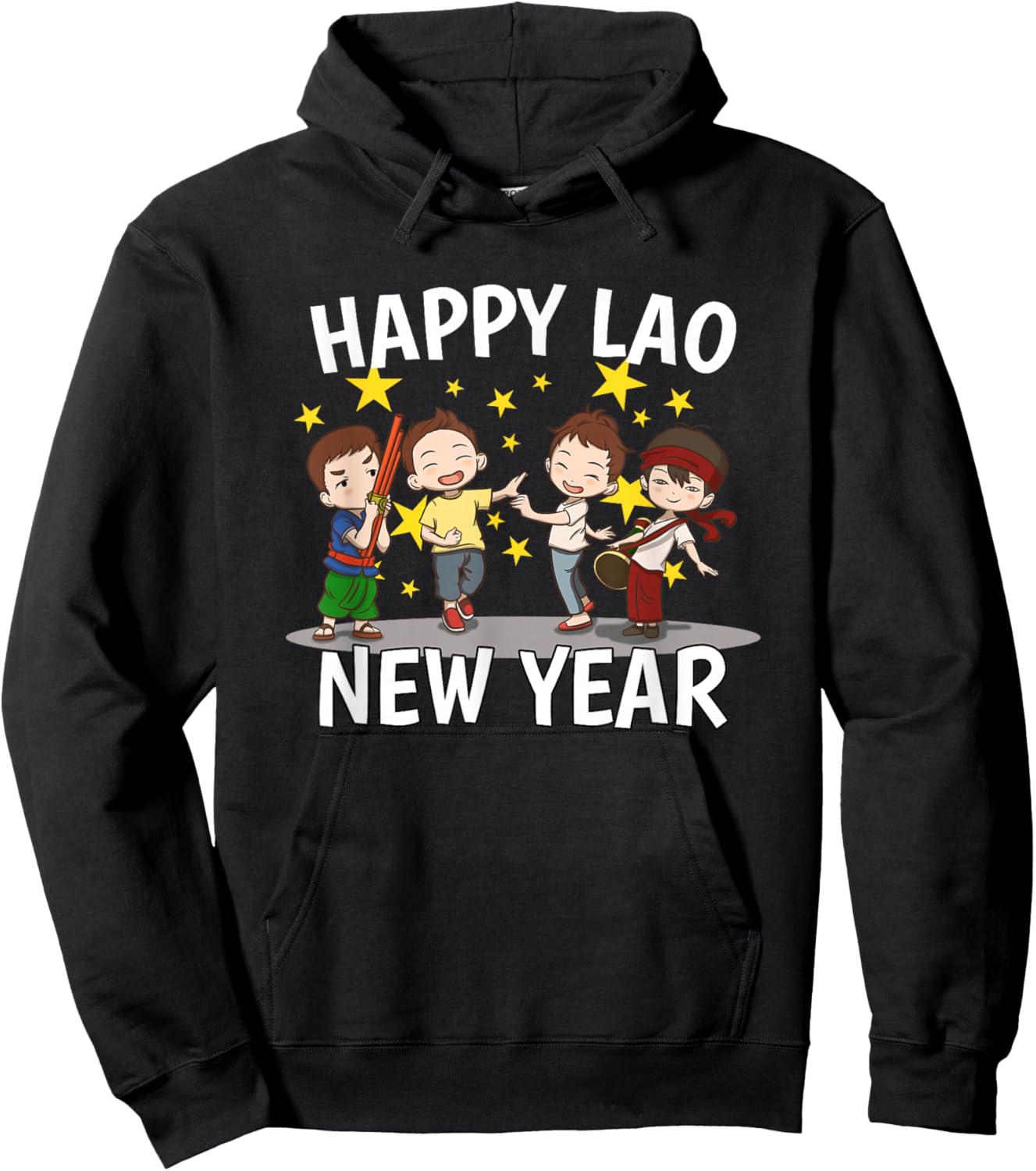 Laos Laotian Boys Happy Lao New Year Pi Mai Lao Hoodie - Hoodie | Black