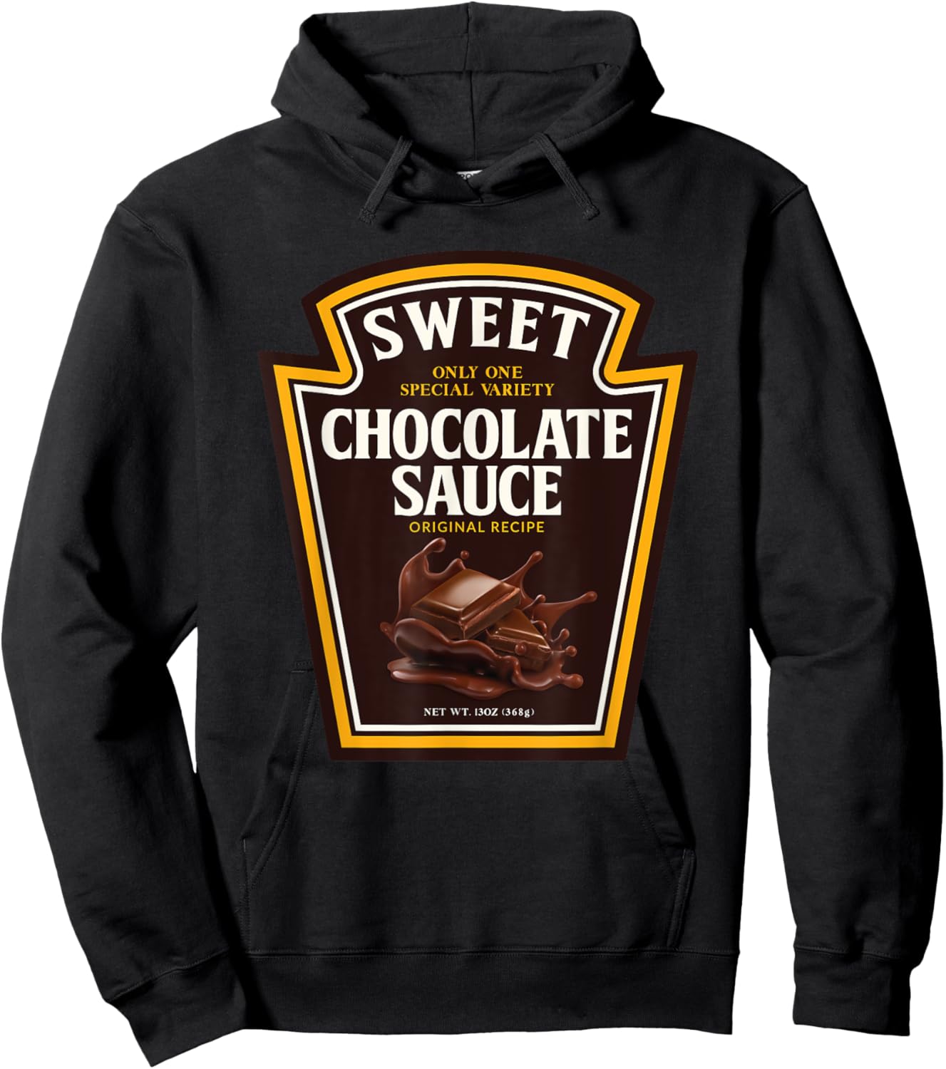 Sweet Chocolate Sauce Funny Bottle Label Condiment design Hoodie - Hoodie | Black