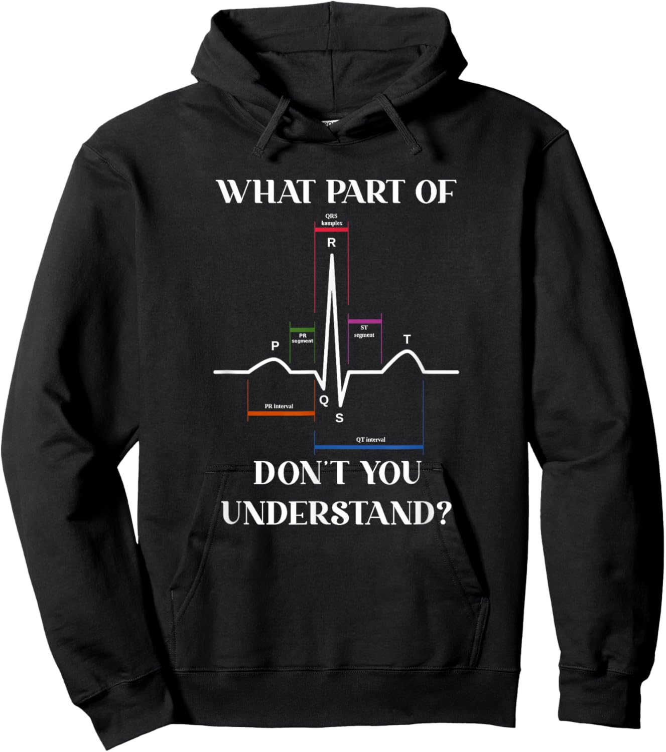 What Part Of Don't You Understand EKG Cardiac Cardiology Hoodie - Hoodie | Black