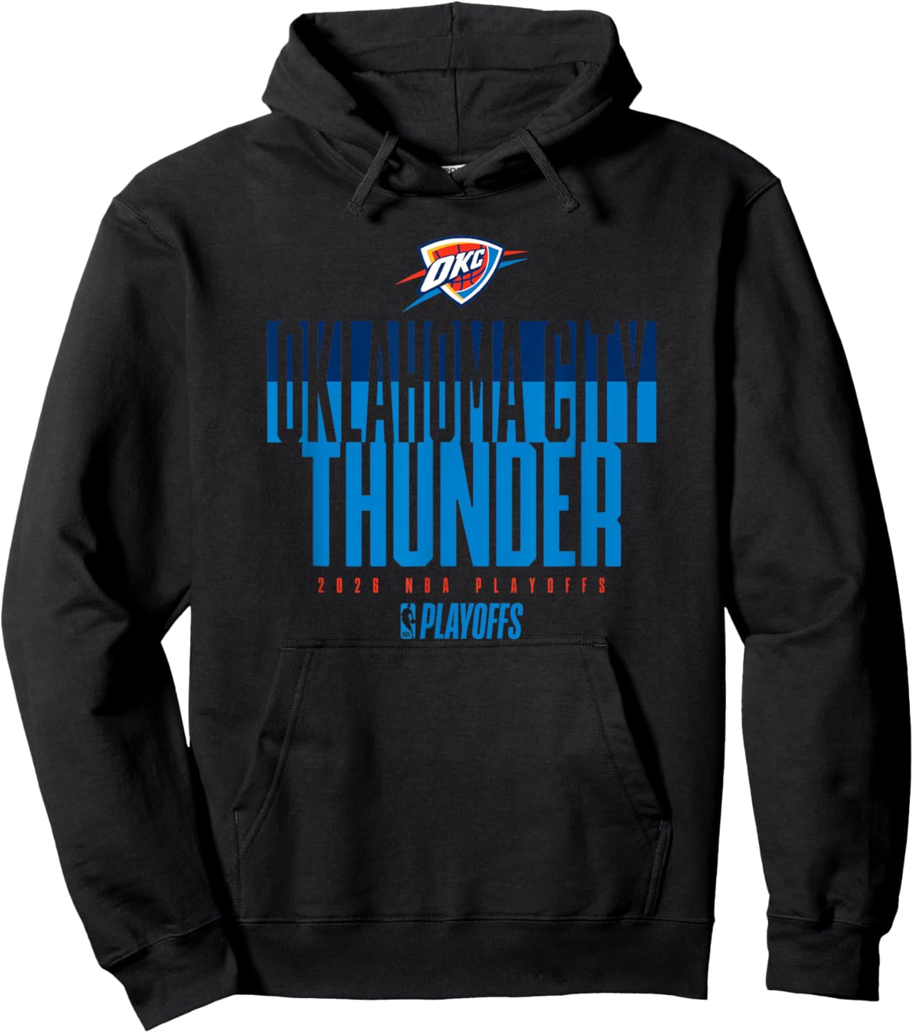 NBA Official 2026 Playoffs Oklahoma City Thunder Stacked Up Hoodie - Hoodie | Black