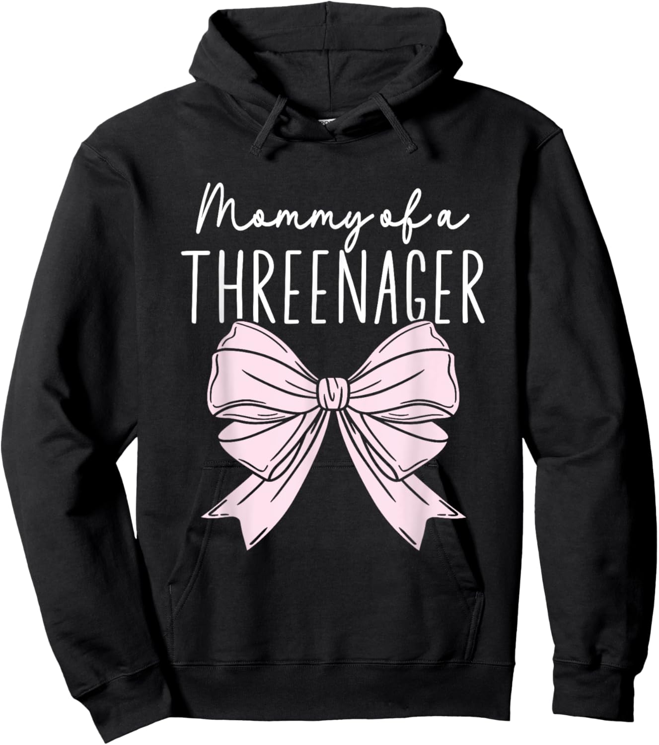 Mommy Of A Threenager Girl Birthday 3 Years Hoodie - Hoodie | Black