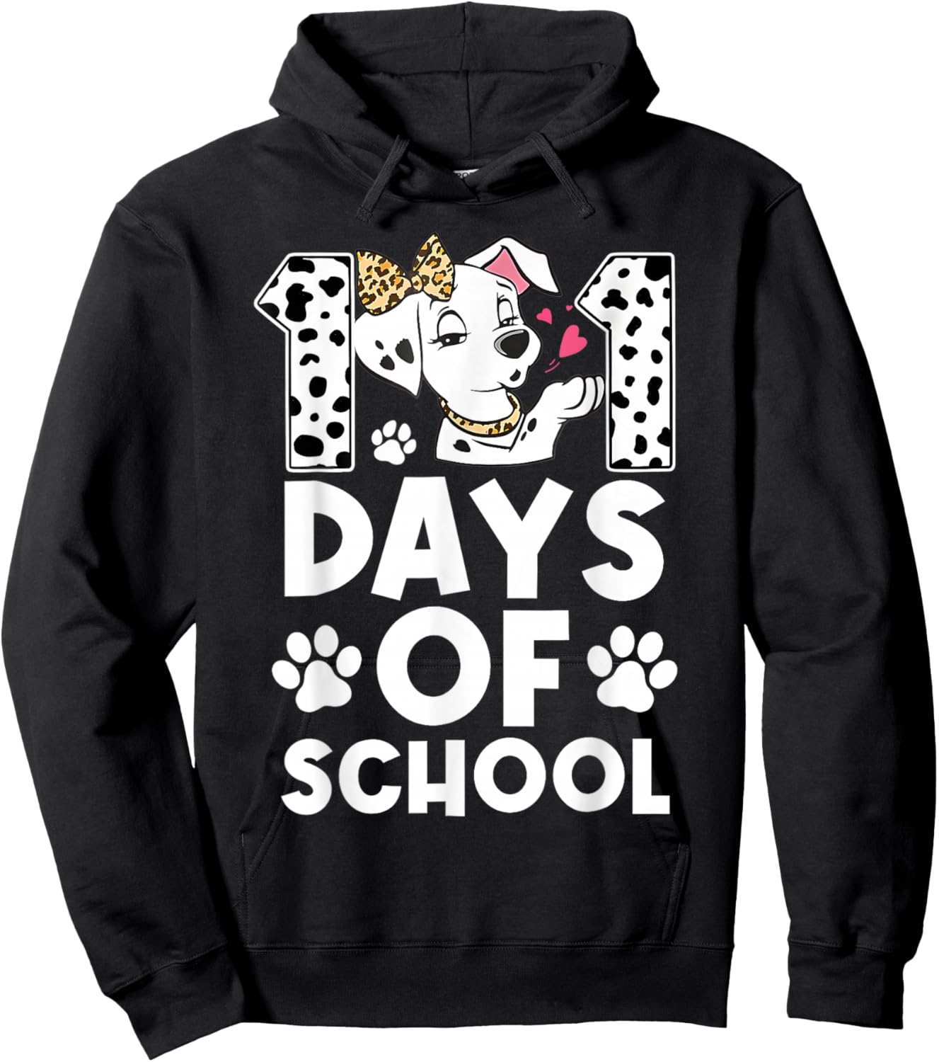 Happy 101 Days School Cute Dog 100 Days Student Teacher Hoodie - Hoodie | Black