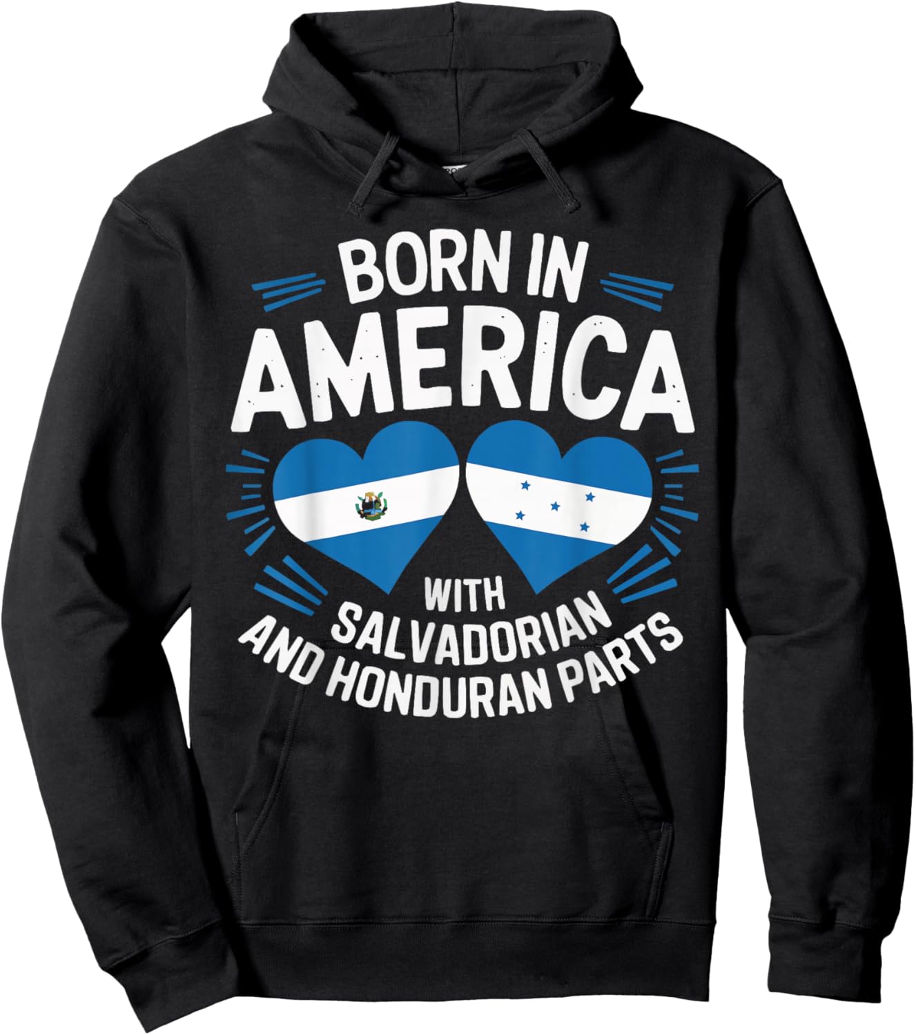 Half Honduran Half Savadorian El Salvador Flag Honduras Hoodie - Hoodie | Black
