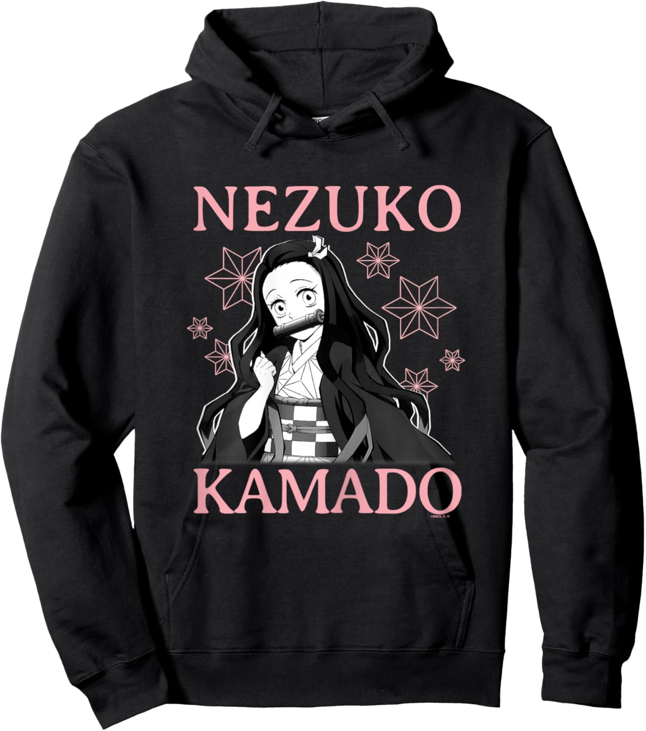 Demon Slayer: Kimetsu no Yaiba Nezuko Pink Floral Hoodie - Hoodie | Black