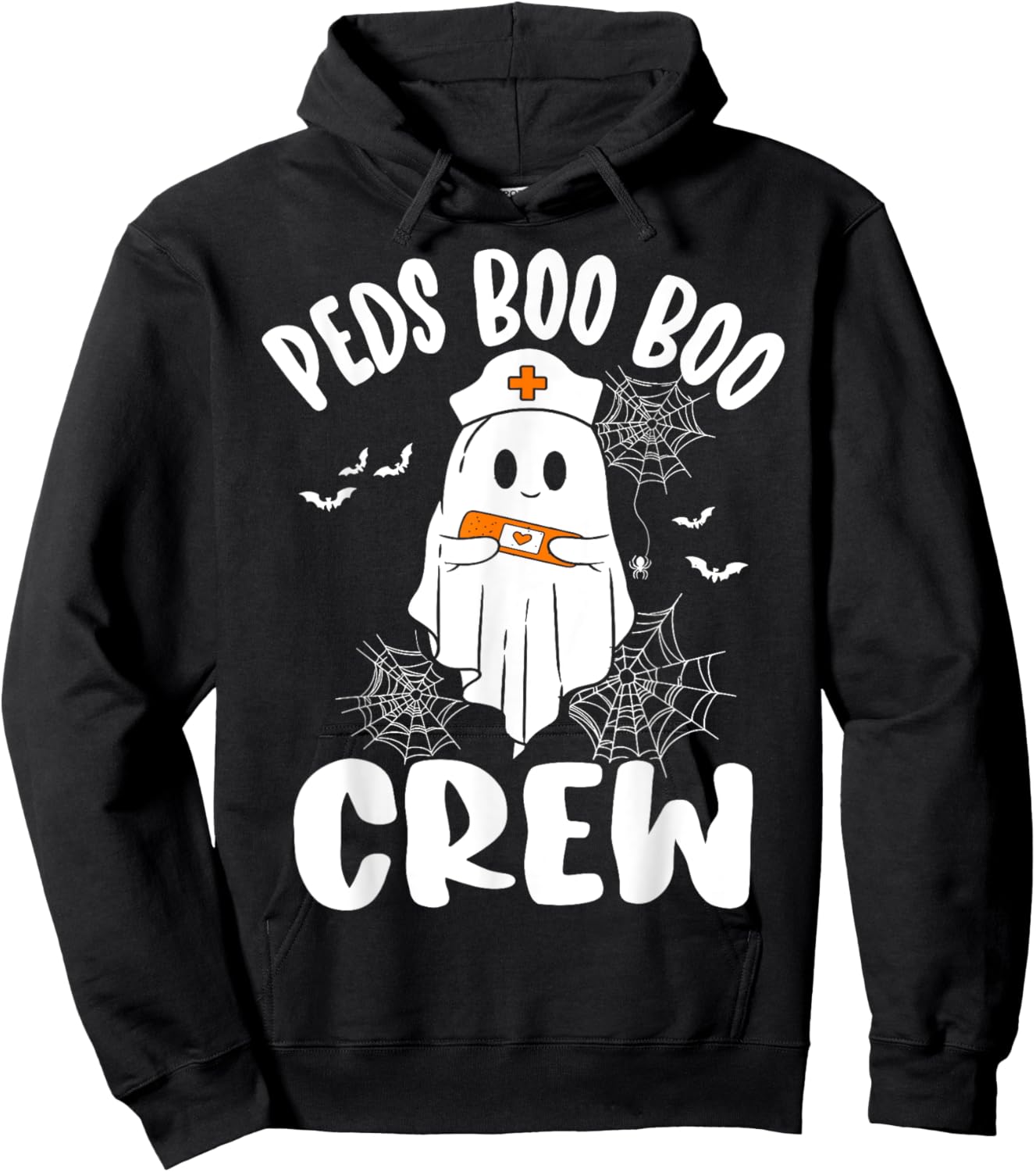 Peds Nurse Boo Crew Nurse Ghost Funny Halloween Hoodie - Hoodie | Black