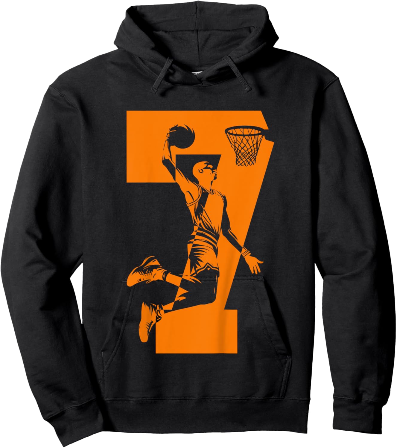 Kids NUMBER 7 BASKETBALL 7TH BIRTHDAY Hoodie - Hoodie | Black