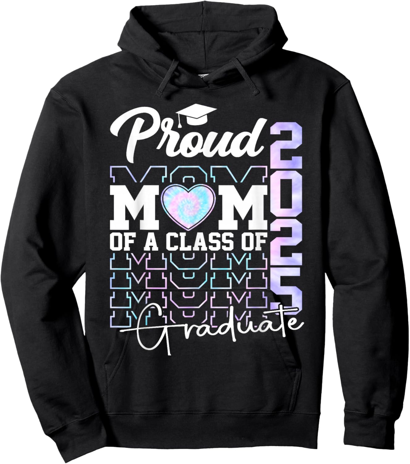 Mom Senior 2025 Proud Mom of A Class of 2025 Graduate Hoodie - Hoodie | Black