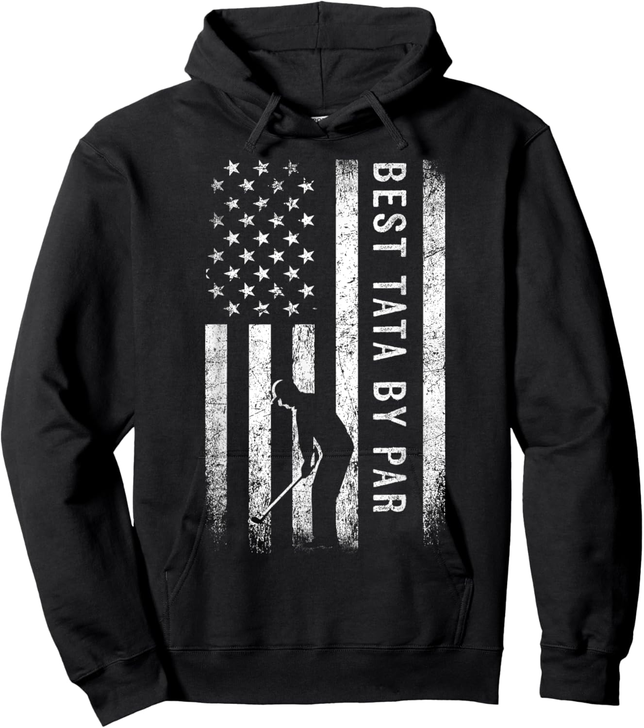 Best Tata By Par Golfing Gifts Tata Father's Day Golf Hoodie - Hoodie | Black