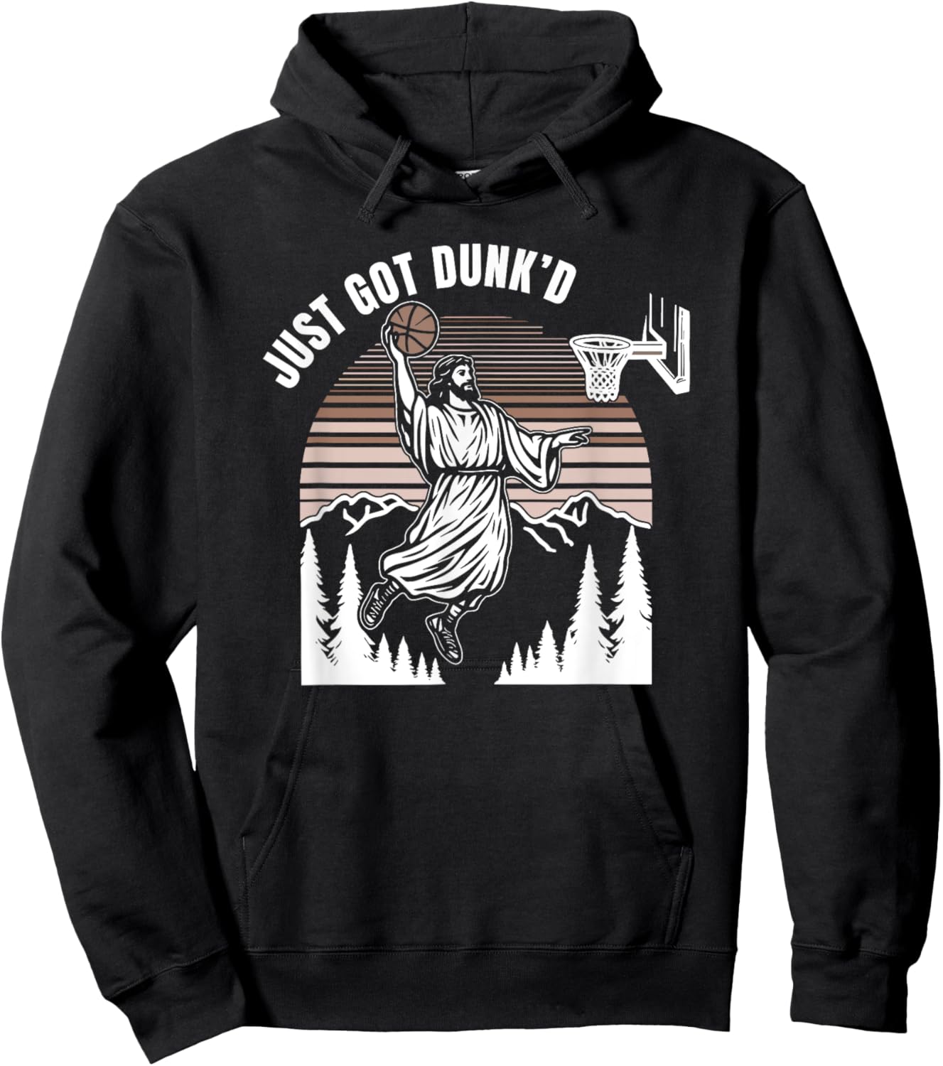 Just Got Dunked, Funny Jesus Basketball Hoodie - Hoodie | Black