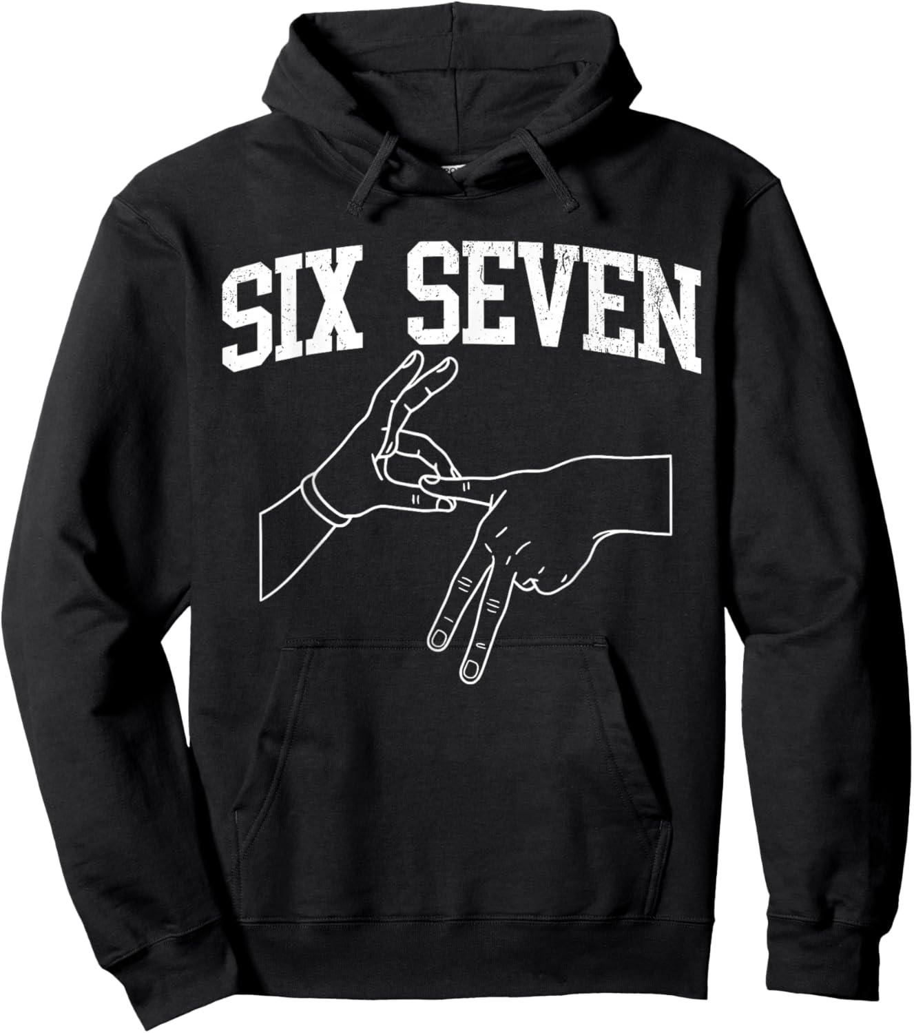 Six Seven 6 7 Meme Gen Alpha Gen Z Humor Funny Hoodie - Hoodie | Black