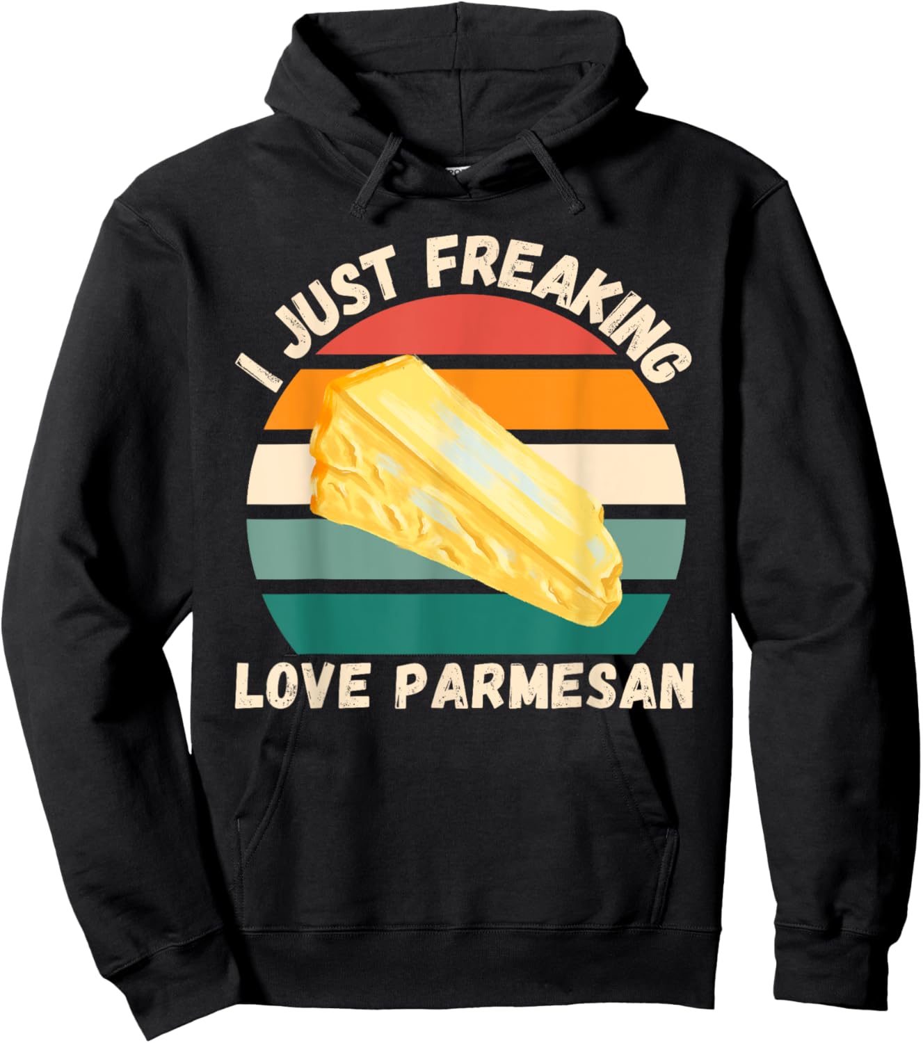 Retro Parmesan I Just Freaking Love Parmesan Food Lover Hoodie - Hoodie | Black