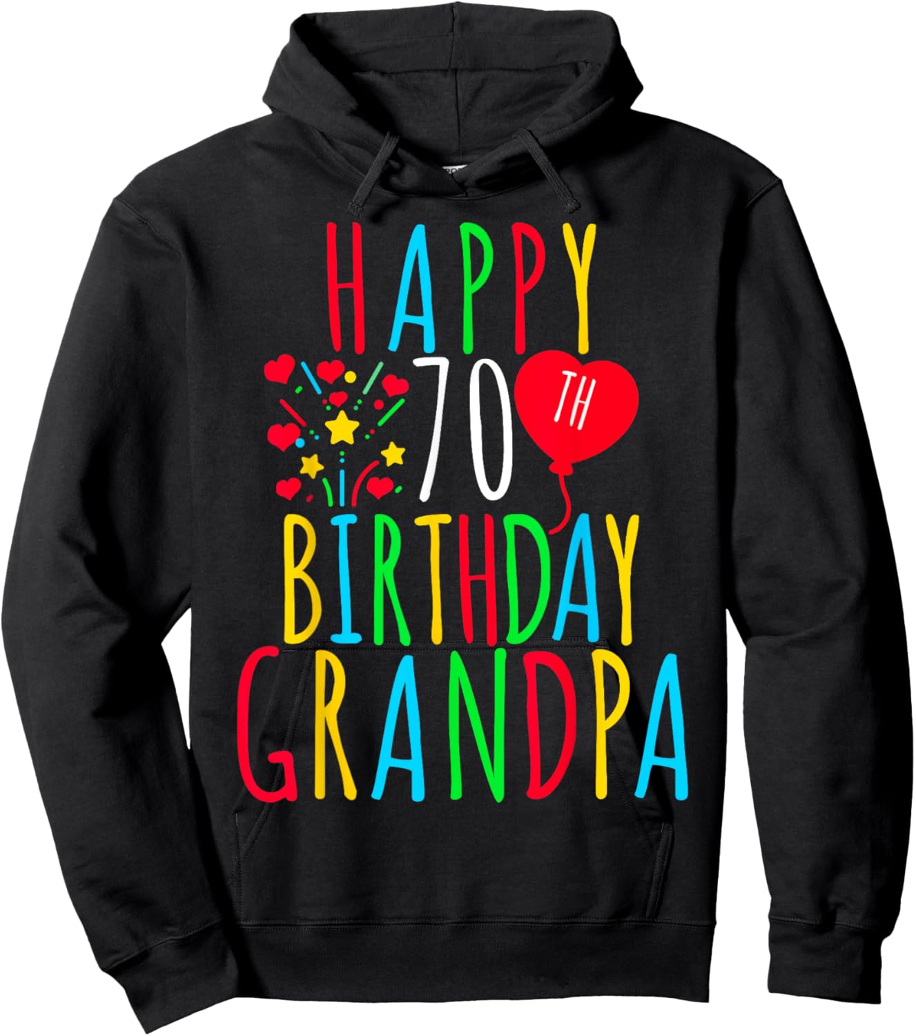 Happy 70th Birthday Grandpa Birthday 70 Years Old Grandpa Hoodie - Hoodie | Black