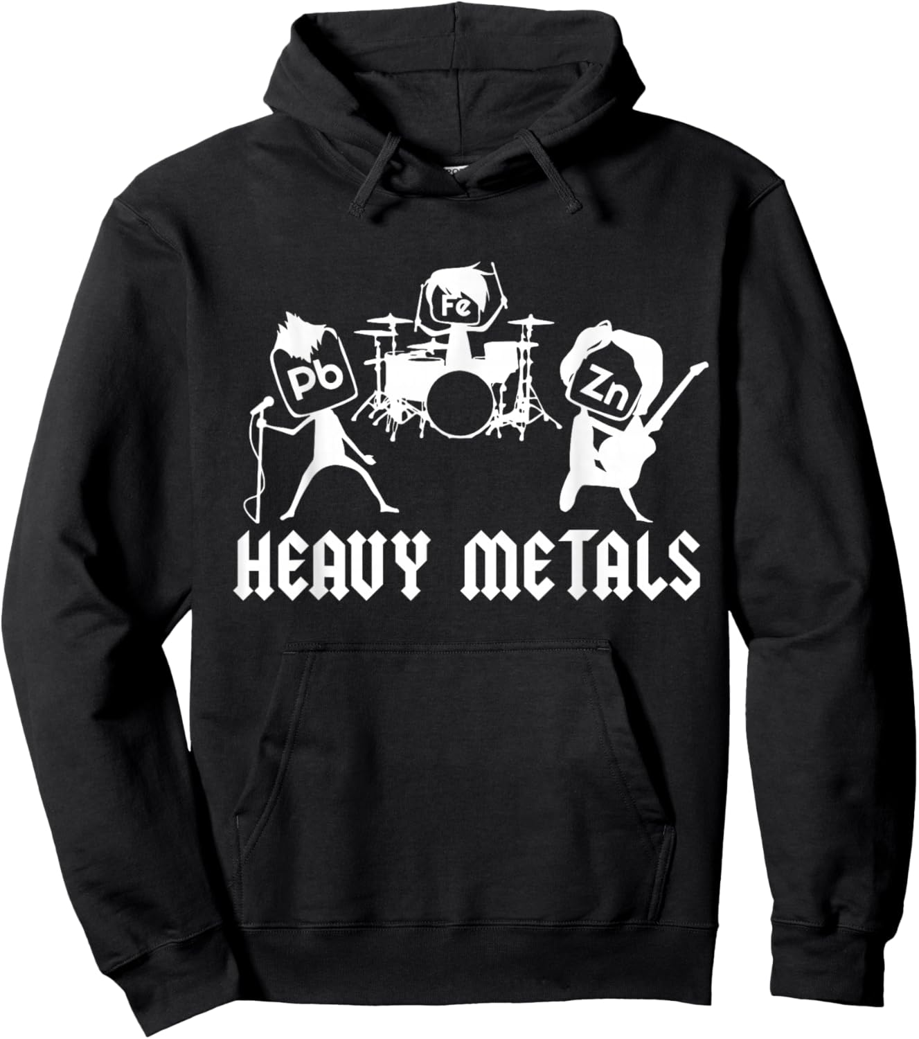 Teacher Funny Saying Heavy Metals Rocks Chemistry Music love Hoodie - Hoodie | Black