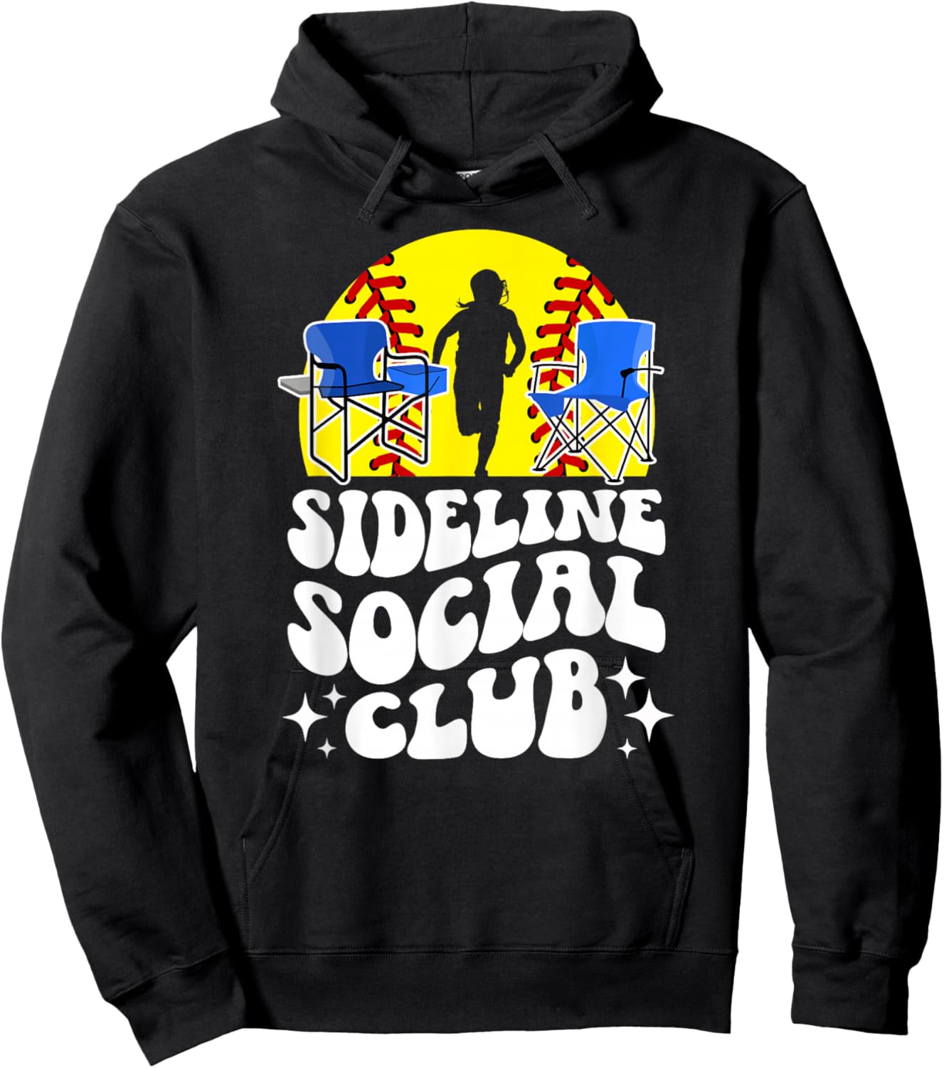 Sideline Social Club Softball Mom Of A Softball Player Mama Hoodie - Hoodie | Black