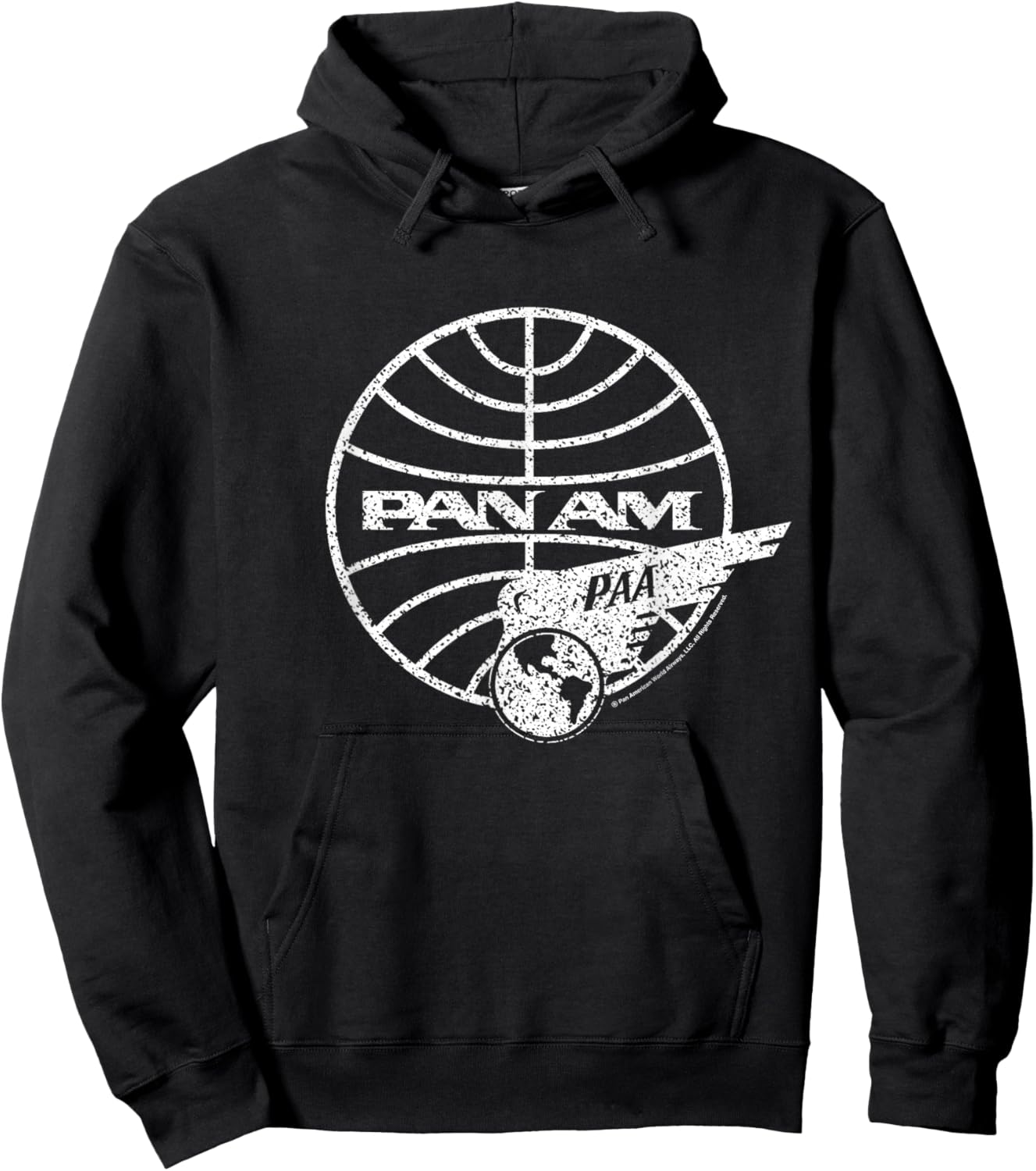 Pan Am Distressed PAA White Logo Hoodie - Hoodie | Black