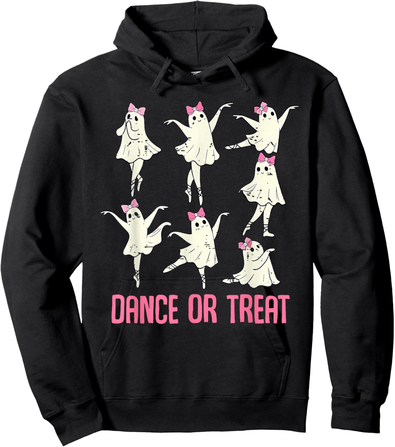 Dance Or Treat Shirt Halloween Funny Ghost Ballet Dance Hoodie - Hoodie | Black