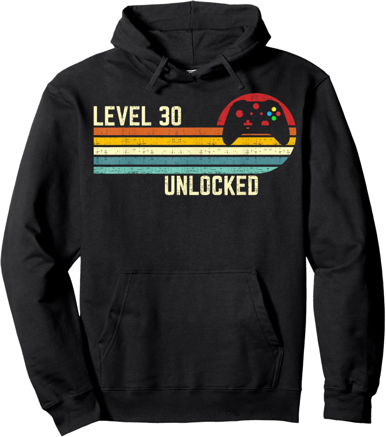 30e Anniversaire d'un Joueur vidéo Amusant débloqué Vintage de Niveau 30 Hoodie - Hoodie | Black