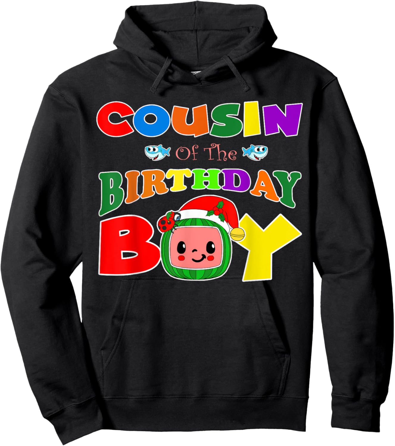 Cousin Of The Birthday Boy Funny Melon Family Matching Hoodie - Hoodie | Black