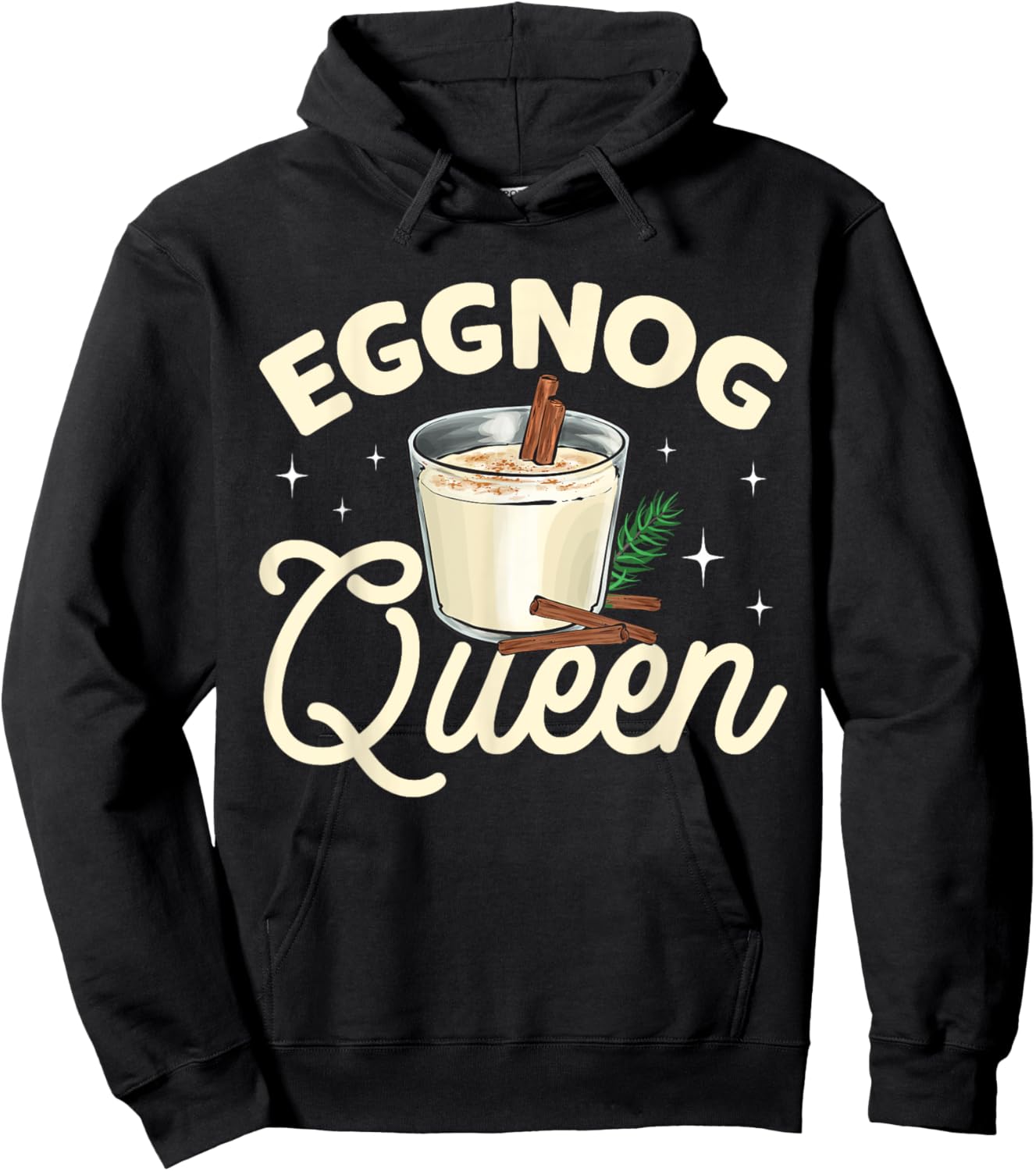 Eggnog Queen Xmas Merry Christmas Hoodie - Hoodie | Black