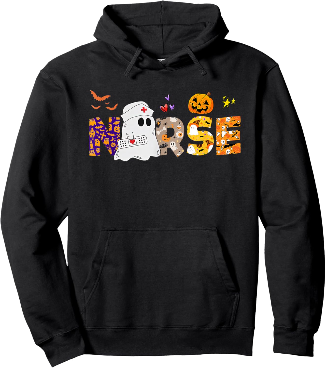 Nurse Halloween Costume Nursing Costume Scrub Top Women Men Hoodie - Hoodie | Black