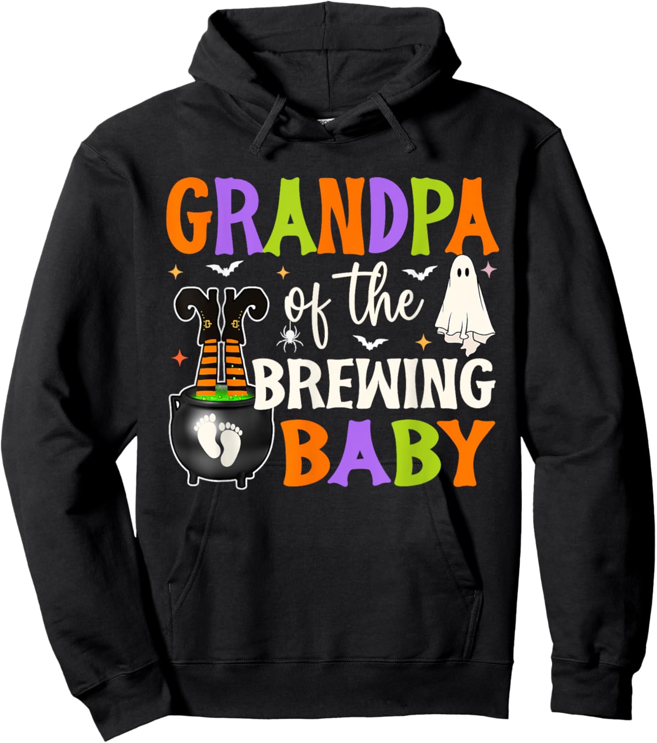 Grandpa of Brewing Baby Halloween Theme Baby Shower Spooky Hoodie - Hoodie | Black