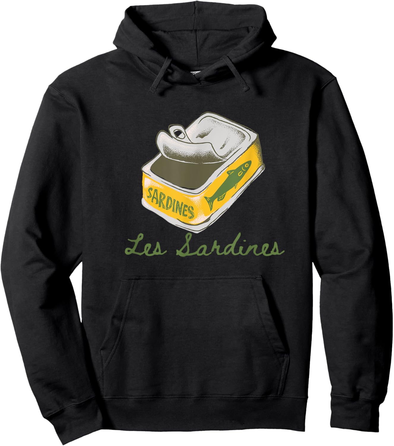 Les sardines fisherman aesthetic coastal sardine fish Hoodie - Hoodie | Black