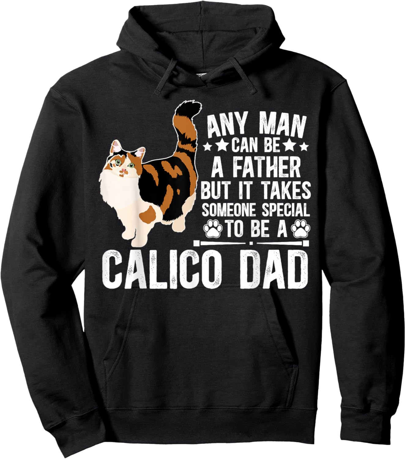 to Be A Calico Cat Dad Calico Cat Owner Calico Cat Lover Hoodie - Hoodie | Black