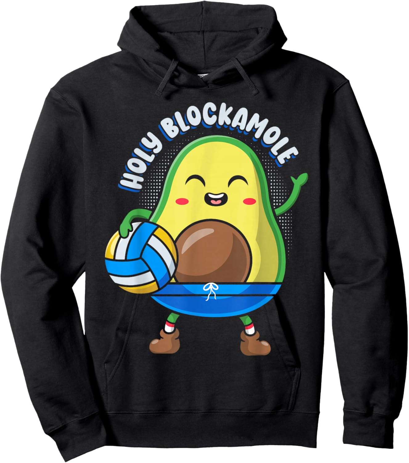Funny Volleyball Avocado Lover Holy Blockamole Hoodie - Hoodie | Black