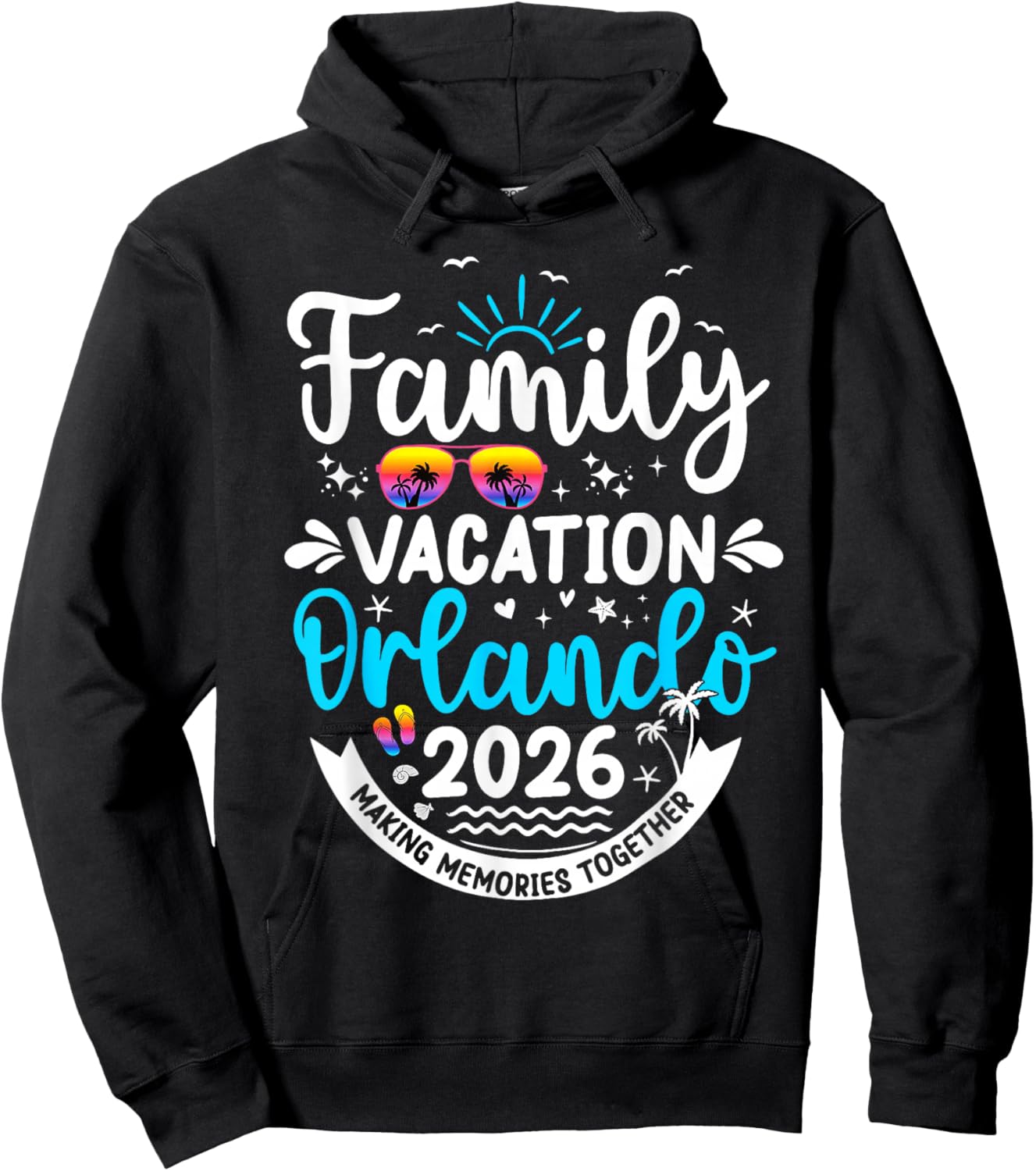 Family Vacation Orland0o 2026 Matching Beach Summer Vacation Hoodie - Hoodie | Black