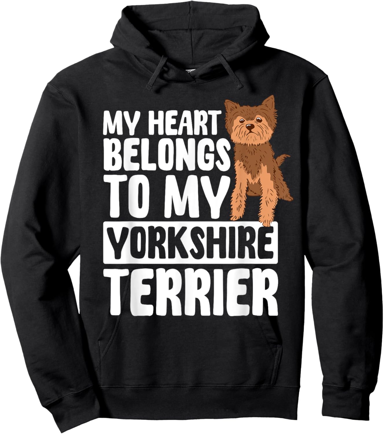 Yorkshire Terrier Heart Yorkie British Dog Breed Fur Parent Men Women Hoodie - Hoodie | Black