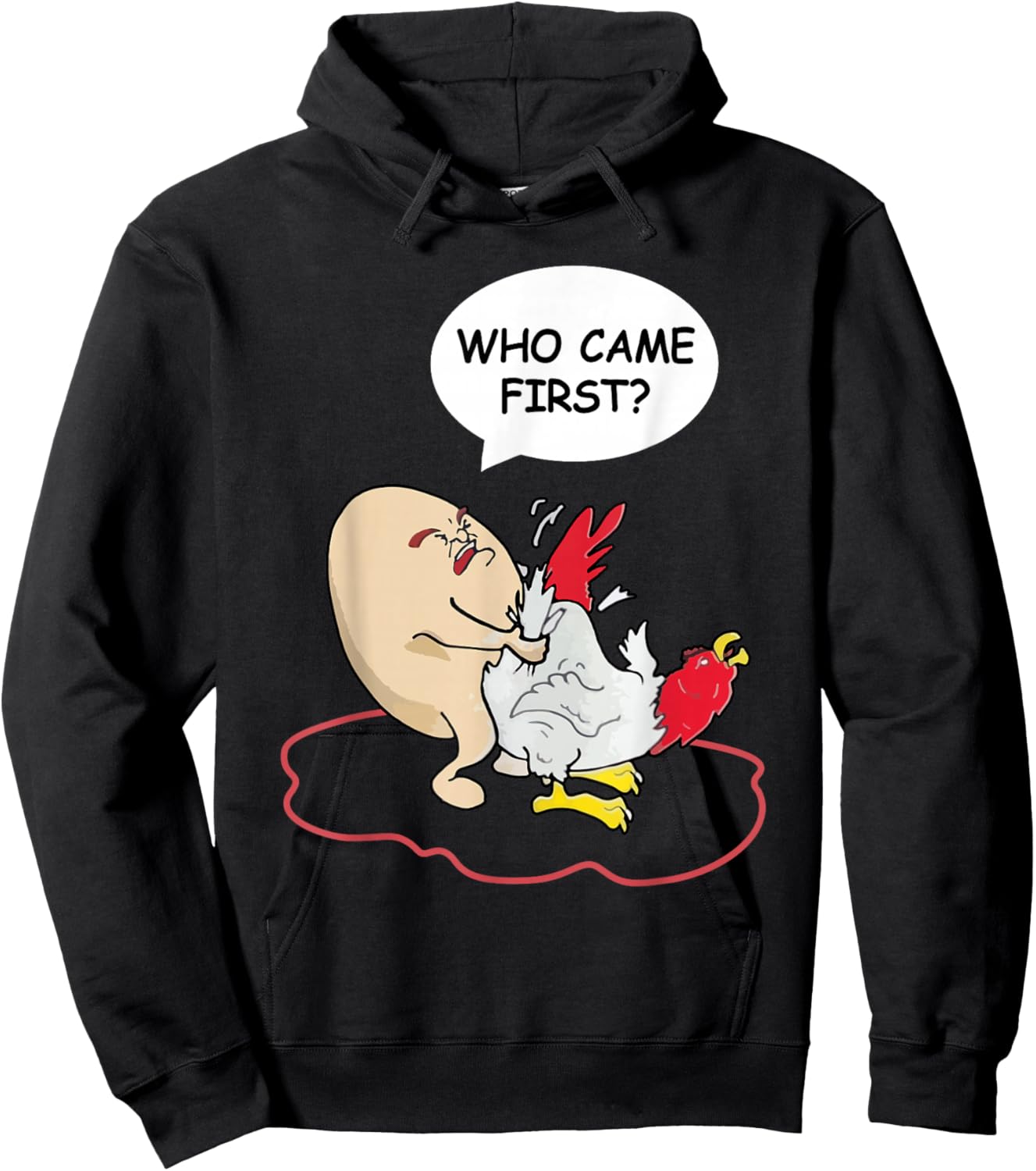 Who Came First Chicken Or Egg Funny Adult Humor Hoodie - Hoodie | Black