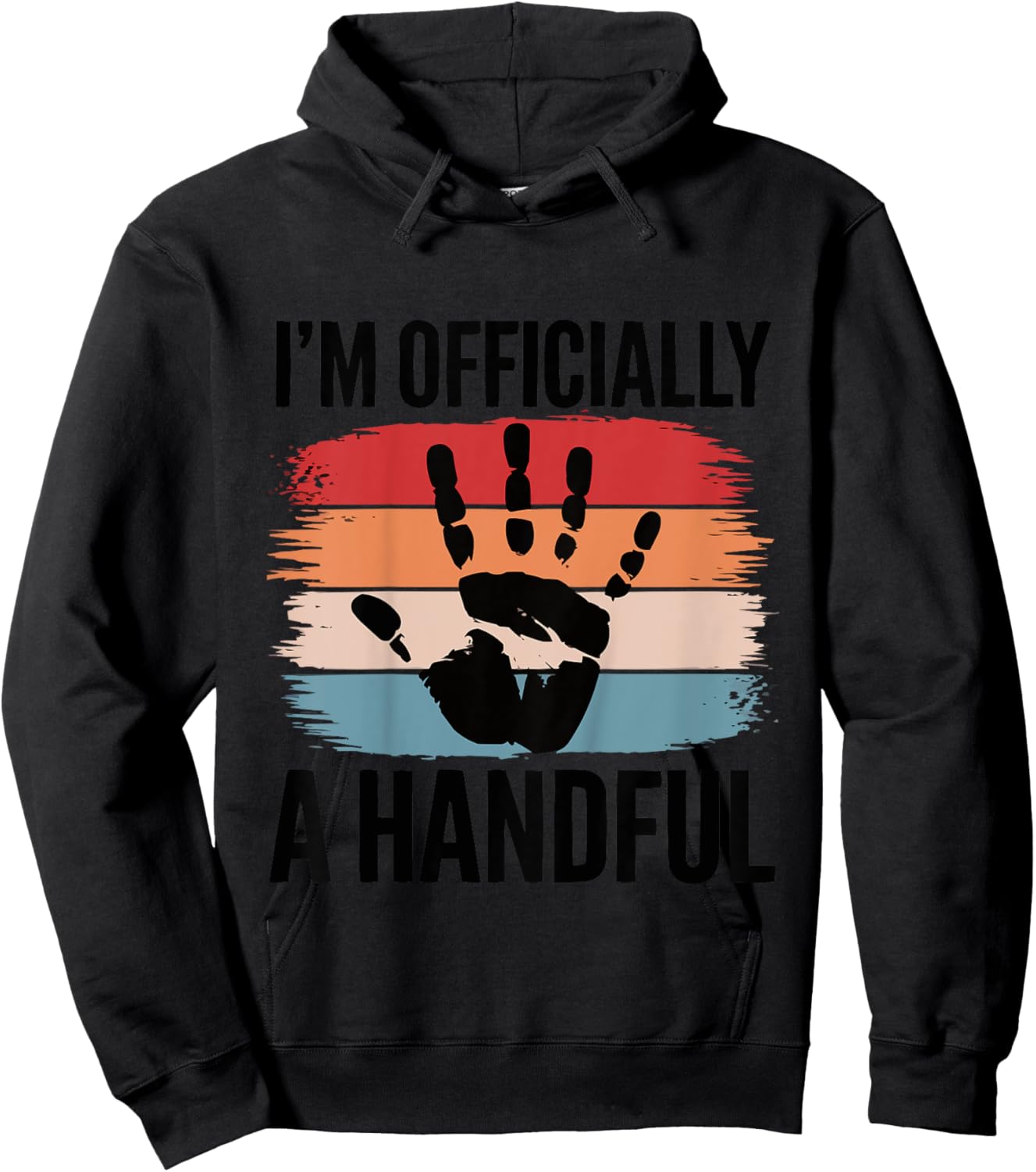 Kids Kids Birthday 5 Year Old Boy I'm Officially A Handful Hoodie - Hoodie | Black