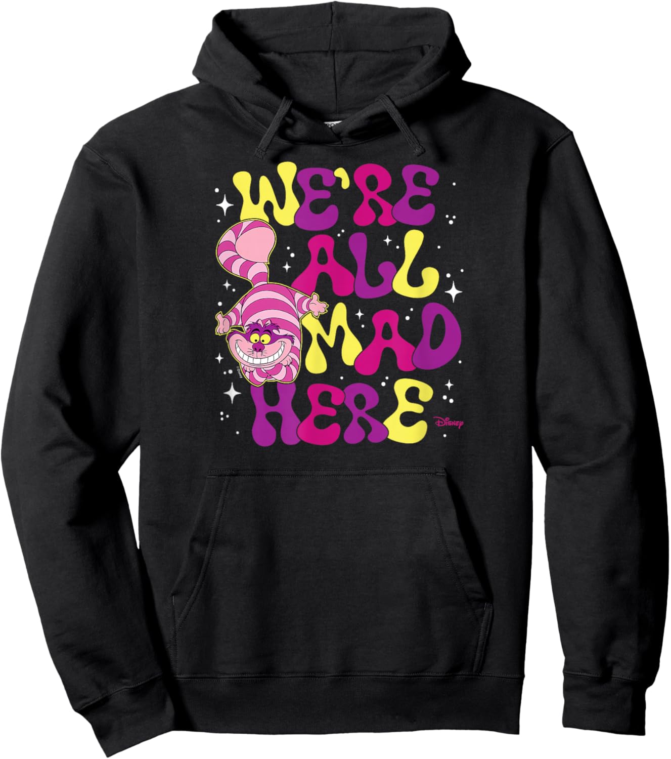 Alice in Wonderland - Cheshire Cat We're All Mad Here Hoodie - Hoodie | Black