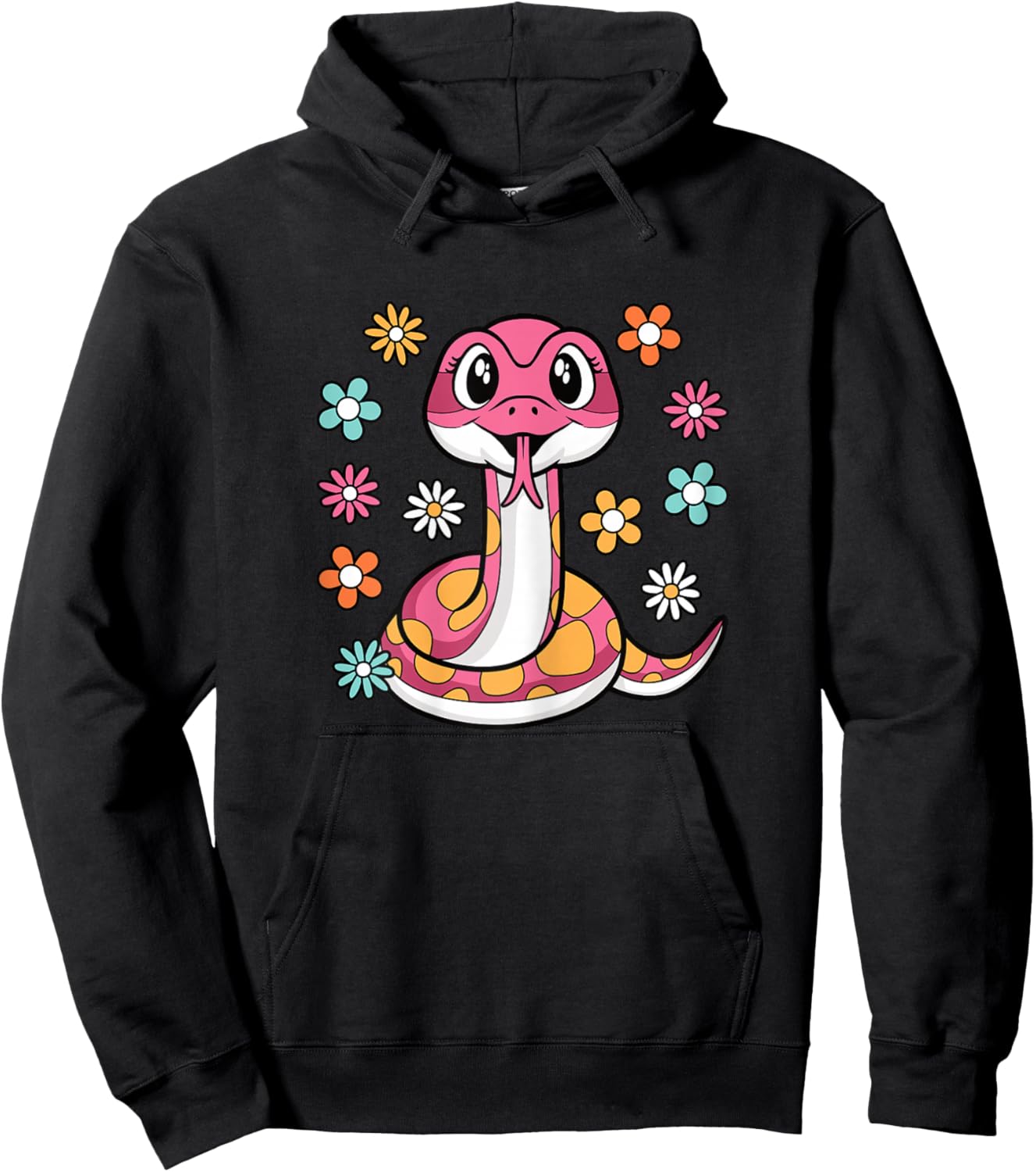 Cute Pink Snake Lover Kawaii Reptile Women Girls Kids Hoodie - Hoodie | Black