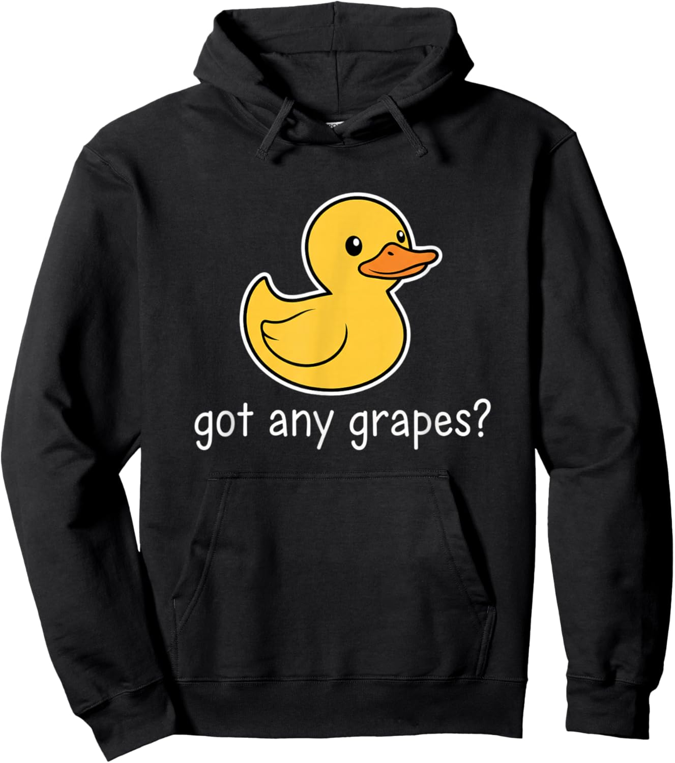 Got Any Grapes? Cute Duck Kids Funny Farm Animal Meme Hoodie - Hoodie | Black