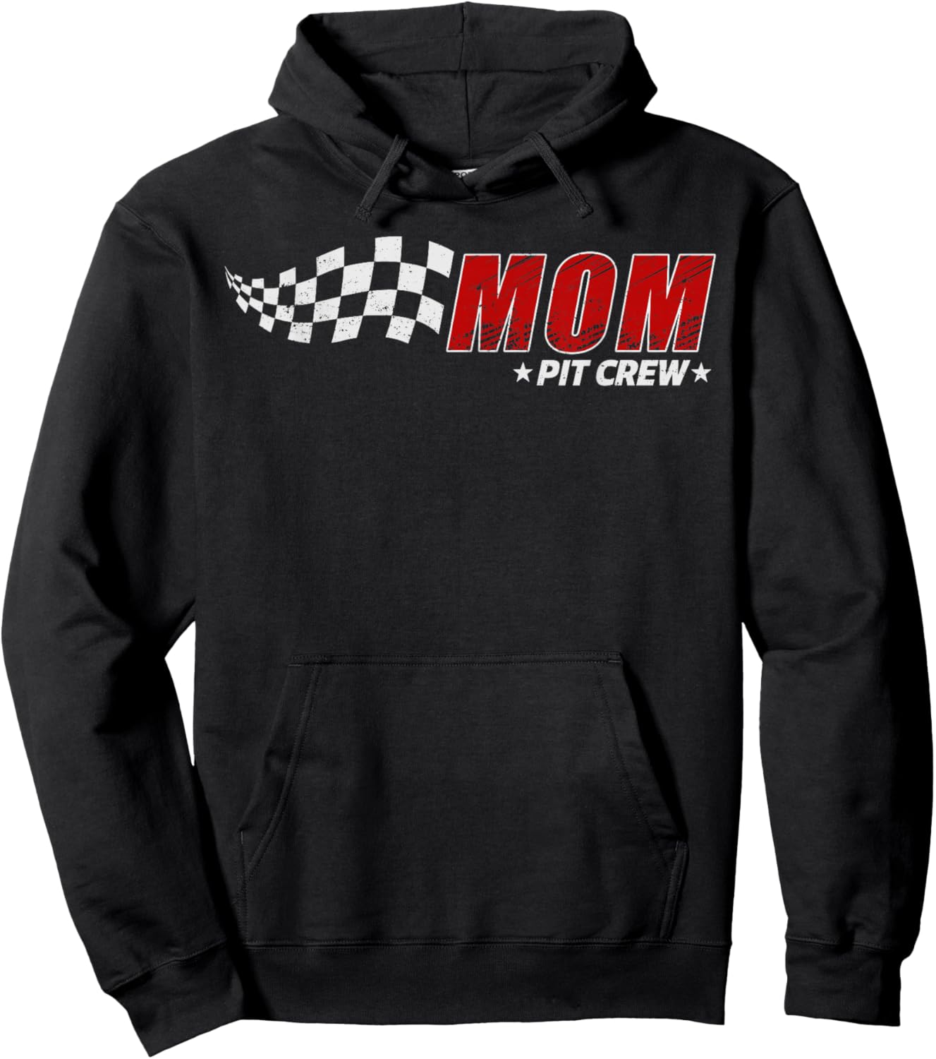 Mom Pit Crew Race Car Birthday Family Matching Pit Crew Hoodie - Hoodie | Black