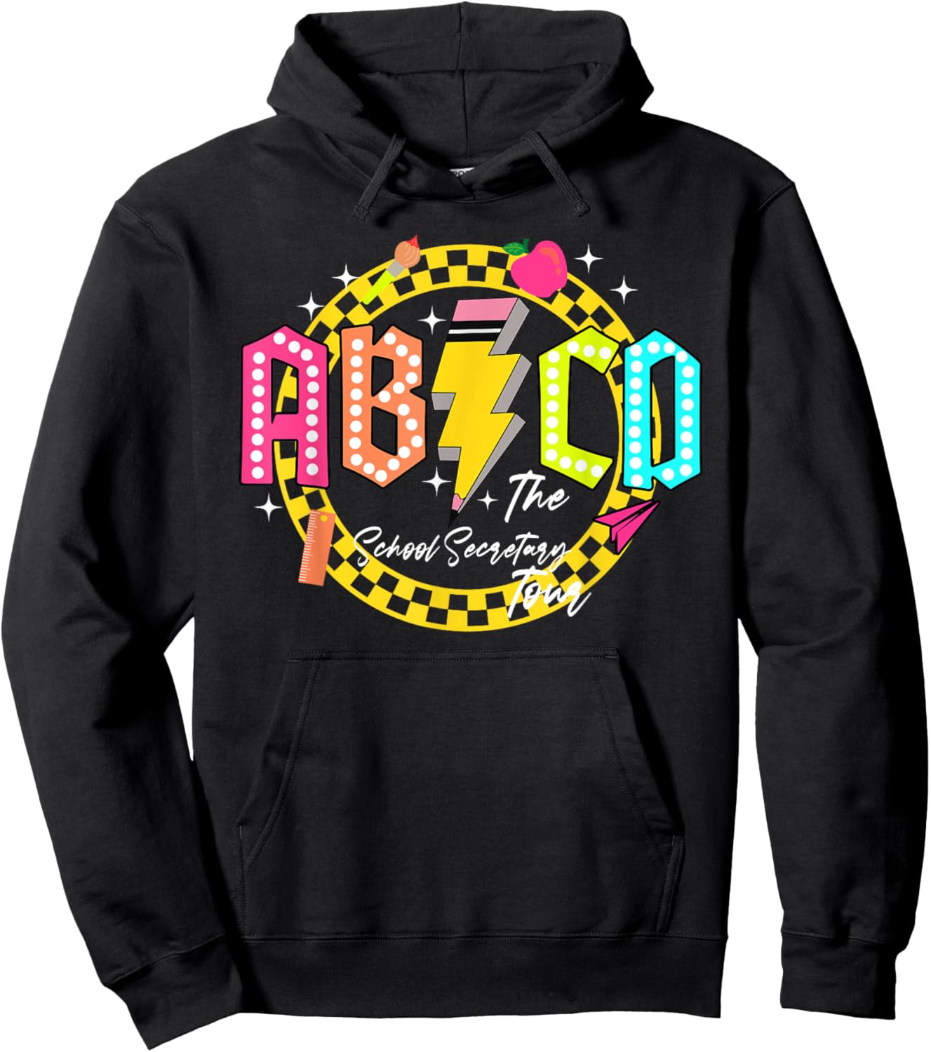 Funny School Secretary Tour Back to school Gift ABCD Teacher Hoodie - Hoodie | Black