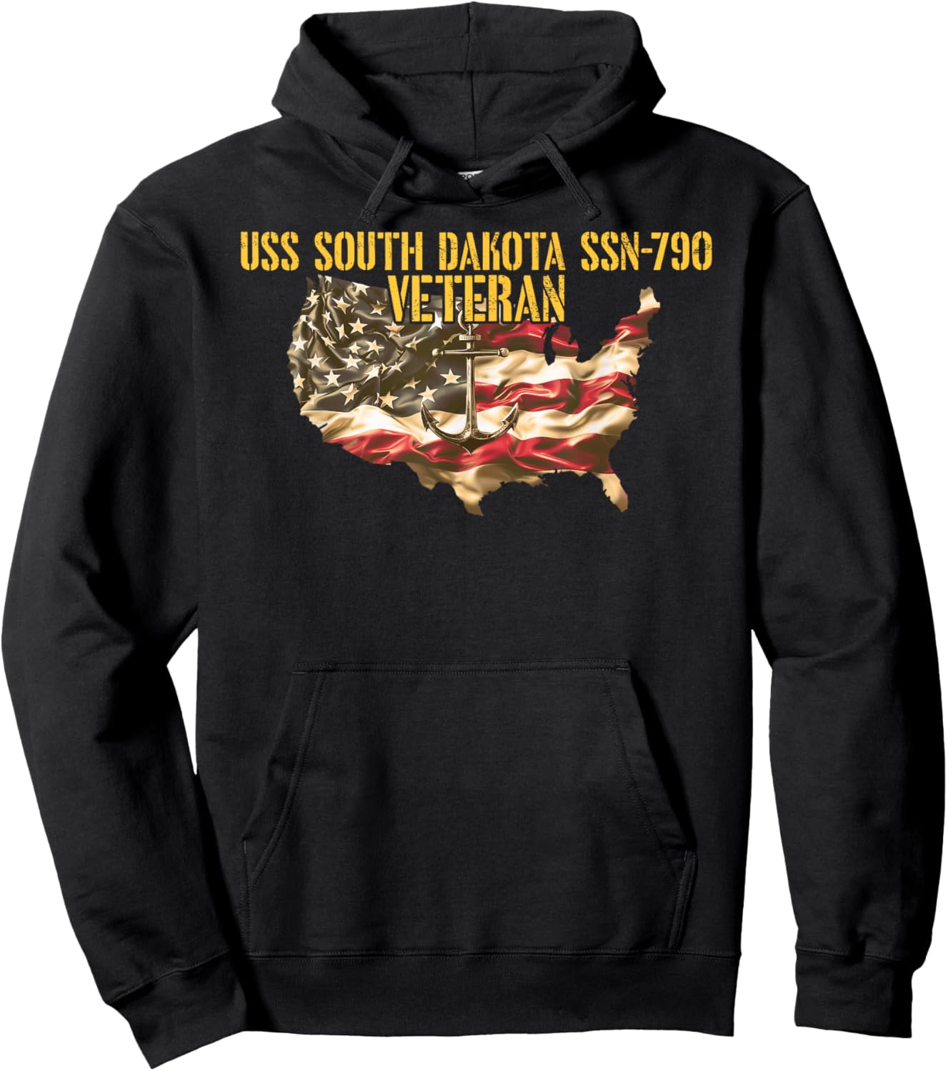 Vintage USS South Dakota SSN-790 Attack Submarine Veteran Hoodie - Hoodie | Black