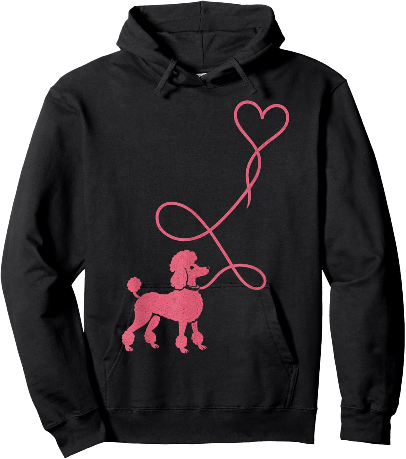 50s Sock Hop Costume Dog Pink Poodle Heart 1950s Top for Hoodie - Hoodie | Black