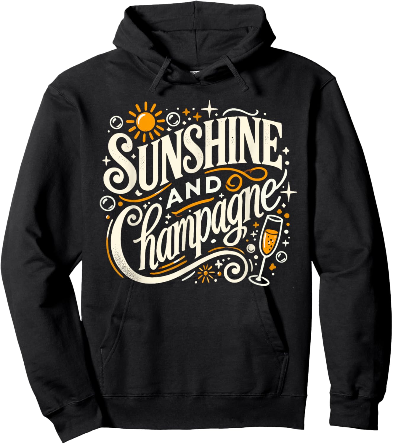 Sunshine And Champagne Funny Drinking Hoodie - Hoodie | Black