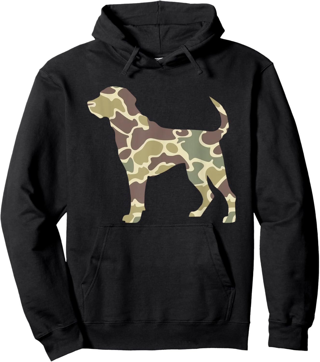 Old School Camo Hunting Dog, Camouflage Pitbull Dog Mom Dad Men Women Hoodie - Hoodie | Black