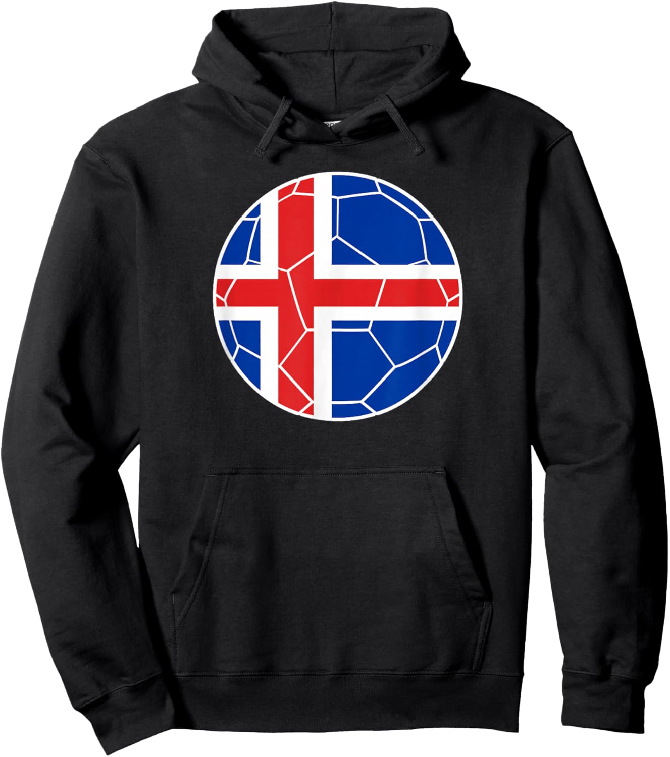Iceland Flag Soccer Iceland Soccer Hoodie - Hoodie | Black