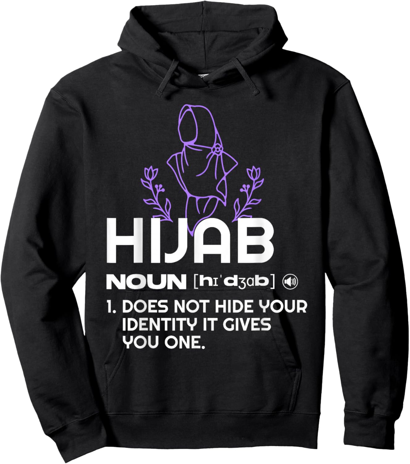 Hijab does Not Hide your Identity - Inspiring Muslim Women Hoodie - Hoodie | Black