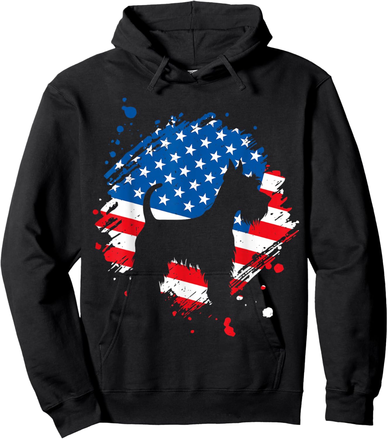 Schnauzer American Flag Hoodie - Hoodie | Black
