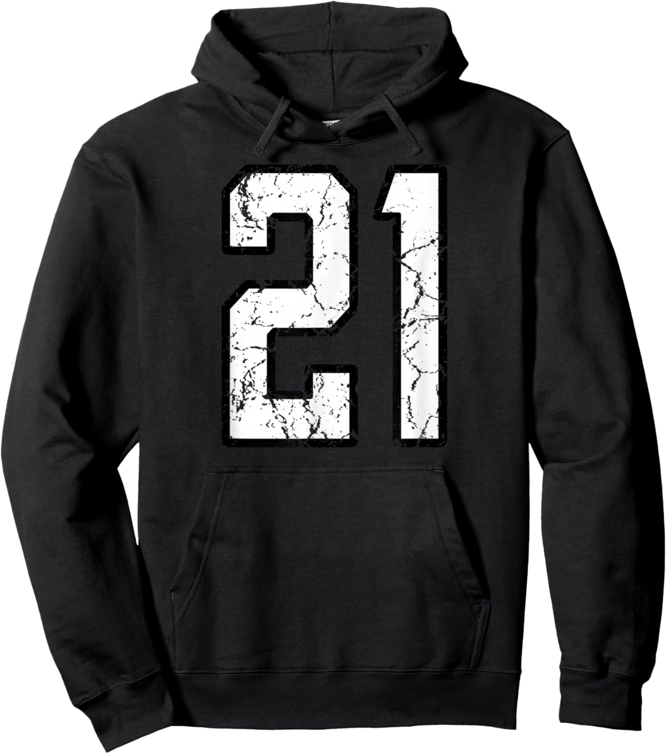 White and Black Sports Number 21 Jersey Uniform Player Hoodie - Hoodie | Black