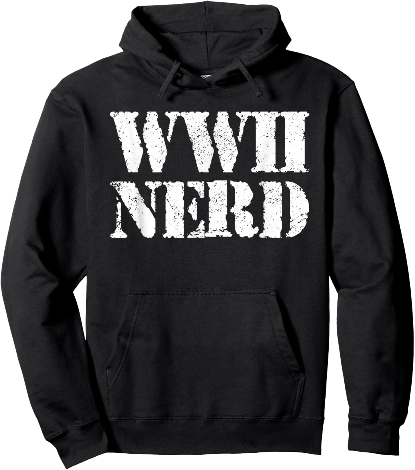 WWII Nerd Silhouette Jet Historical Military Theme Hoodie - Hoodie | Black