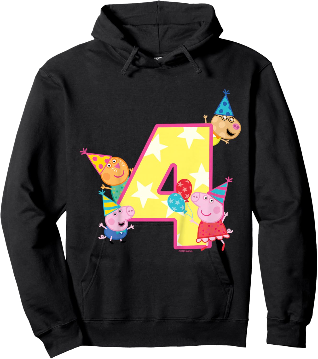 Peppa Pig Crew 4 Geburtstag Hoodie - Hoodie | Black